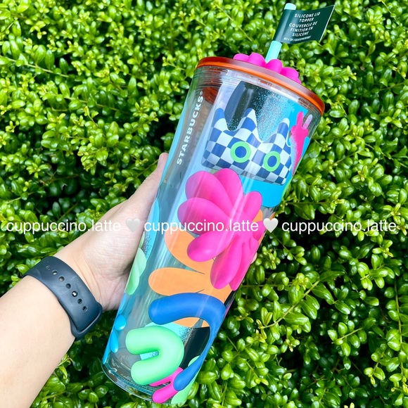 NWT✨Starbucks 2025 Back to School Graphic Tumbler with Silicone Floral Lid Charm - Picture 4 of 9
